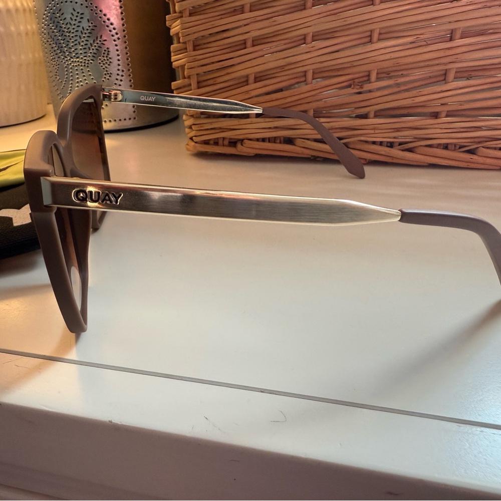 Quay Australia Taupe Square Sunglasses with Gradient Lenses - Picture 5 of 5